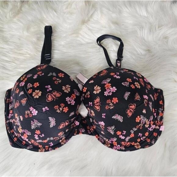 NWT Victorias Secret Sexy Tee Push-Up Bra Black Butterfly 38DD - Picture 2 of 8